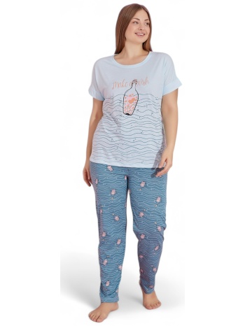 πιτζάμα γυναικεία με μακρύ παντελόνι plus size pijamood σε προσφορά