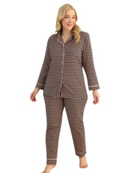 πιτζάμα γυναικεία plus size πικέ art colors 75030