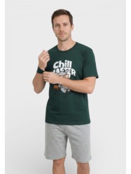 ανδρική πιτζάμα nina club βαμβακερή καλοκαιρινή πράσινη – chill master nc26155-2-πράσινο