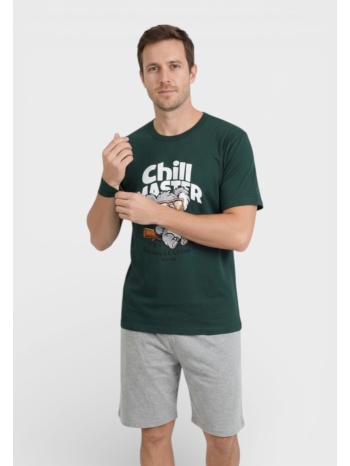 ανδρική πιτζάμα nina club βαμβακερή καλοκαιρινή πράσινη –