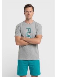 ανδρική πιτζάμα nina club βαμβακερή καλοκαιρινή fun γκρι nc26739-2-γκρι