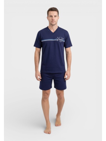 ανδρική πιτζάμα nina club βαμβακερή καλοκαιρινή μπλε