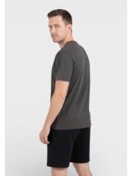 ανδρική πιτζάμα nina club βαμβακερή καλοκαιρινή think outside ανθρακί nc26740-2-ανθρακί