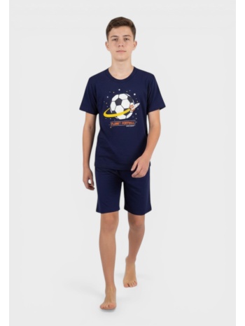 παιδική πιτζάμα nina club βαμβακερή καλοκαιρινή μπλε planet