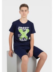 παιδική εφηβική nina club βαμβακερή καλοκαιρινή μπλέ street rules nck26790-1-μπλε