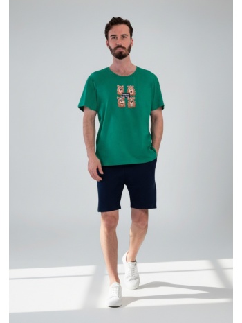 ανδρική πιτζάμα vienetta καλοκαιρινή βαμβακερή με print