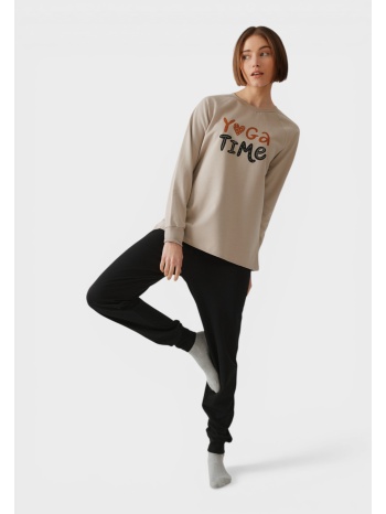 minerva yogatime γυναικεία χειμερινή πυτζάμα φούτερ 100% σε προσφορά