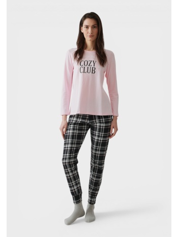 γυναικεία χειμερινή πιτζάμα 100% βαμβακερή minerva cozy σε προσφορά