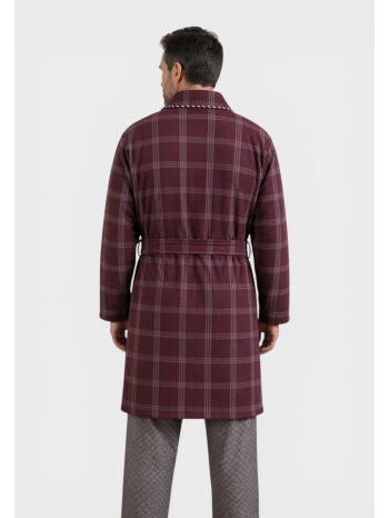 ανδρική ρόμπα μπορντό καρό collection fleece cl103-3-μπορντώ