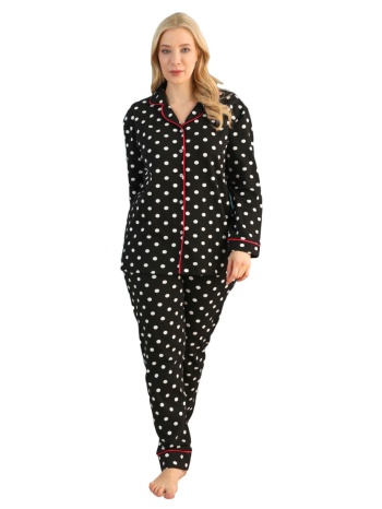 πιτζάμα γυναικεία plus size πικέ με κουμπιά spotted 75027 σε προσφορά