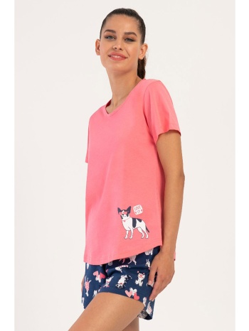 πιτζάμα γυναικεία vienetta puppy rosebloom 100% βαμβακερή σε προσφορά