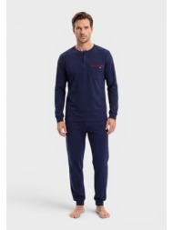 nina club urban relax ανδρική πιτζάμα 100% βαμβακερή μπλέ nc27760-1-μπλε