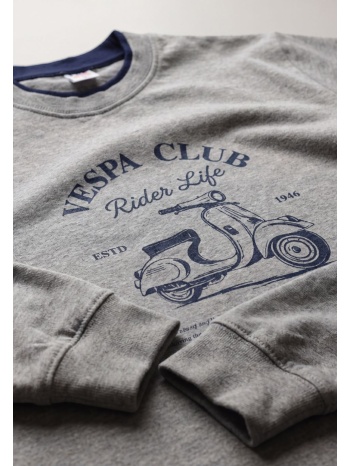 nina club vespa rider ανδρική πιτζάμα 100% βαμβακερή γκρί
