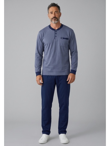 ανδρική πιτζάμα collection henley φούτερ 65% βαμβάκι