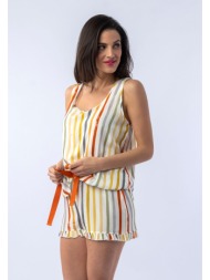 πιτζάμα γυναικεία με σορτσάκι color stripes 12778