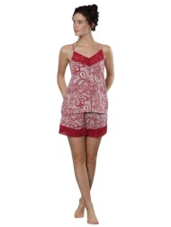 πιτζάμα γυναικεία με σορτσάκι lahour fire 81435