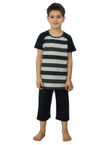 πιτζάμα παιδική με σορτσάκι grey stripes 48548ε σε προσφορά