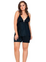 babydoll με σορτσάκι σατέν moongirl colors mg10047-μαύρο