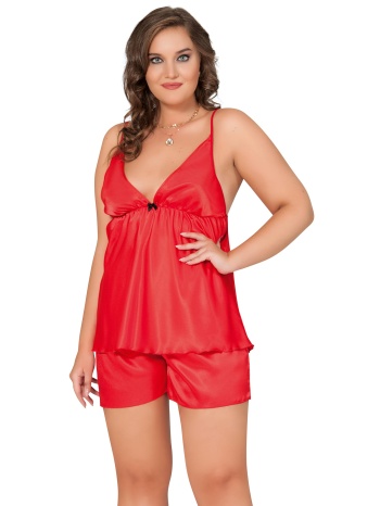 babydoll με σορτσάκι σατέν moongirl colors mg10047-κόκκινο