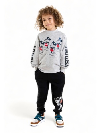 φόρμα βαμβακερή για αγόρι cimpa mickey γκρι με κέντημα σε προσφορά