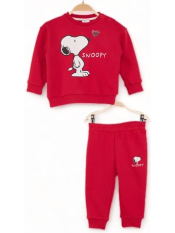 βρεφικό σετ φόρμας για κορίτσι cimpa με τον snoopy φουξια σε προσφορά