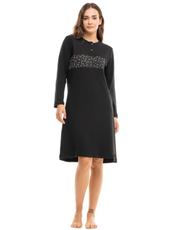 νυχτικό βαμβακερό cherry black white hearts chr121-μαύρο σε προσφορά