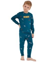 πιτζάμα παιδική rolypoly roar kid rp3222k-πετρόλ