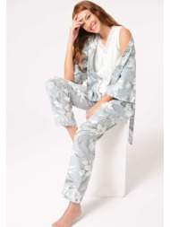 πιτζάμα σετ γυναικεία με ρόμπα anil viscoze ice blue 5806anl-γαλάζιο