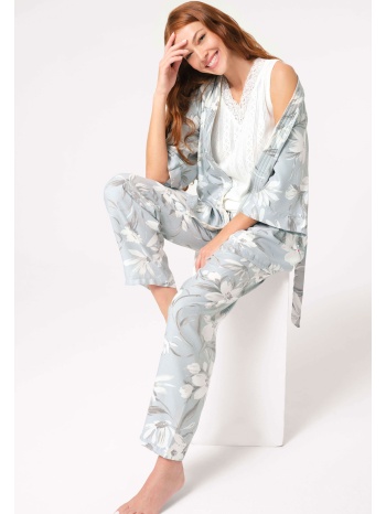 πιτζάμα σετ γυναικεία με ρόμπα anil viscoze ice blue σε προσφορά
