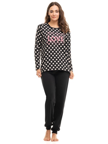 πιτζαμα γυναικεία βαμβακερή cherry πουα love chr10161-μαύρο σε προσφορά