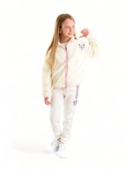 σετ για κορίτσι cimpa minnie mouse με fleece μπλούζα και βαμβακερό παντελόνι mn21242-λευκό