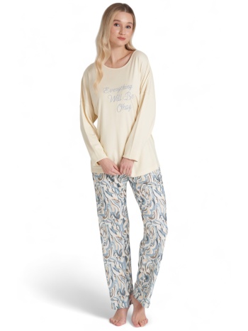 πιτζάμα γυναικεία ριμπ pijadore positive vibes σε προσφορά