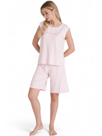 πιτζάμα γυναικεία βισκόζ με σορτσάκι pijadore pjdr1659-ροζ σε προσφορά