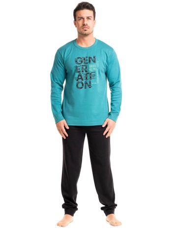 πιτζάμα ανδρική βαμβακερή nina club brooklyn nc497-πετρόλ σε προσφορά