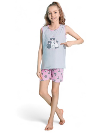 πιτζάμα παιδική με σορτσάκι pijamood cats pjmd2080-γκρι σε προσφορά