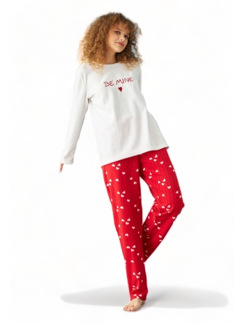 πιτζαμα γυναικεία fleece siyah inci be mine σε προσφορά