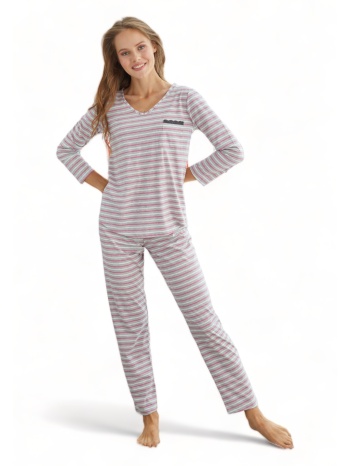 πιτζάμα γυναικεία βαμβακερή sexen grey stripes σε προσφορά