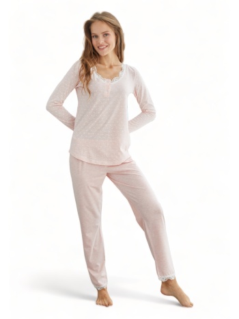 πιτζάμα γυναικεία βαμβακερή sexen pink dots sxn23240062-ροζ σε προσφορά