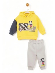 σετ βρεφική φόρμα με κουκούλα cimpa disney mickey mouse κίτρινη mc21158-κίτρινο