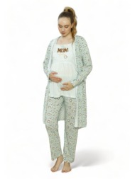 πιτζάμα εγκυμοσύνης με ρόμπα pijamood mom`s baby pjmd9623-γαλάζιο