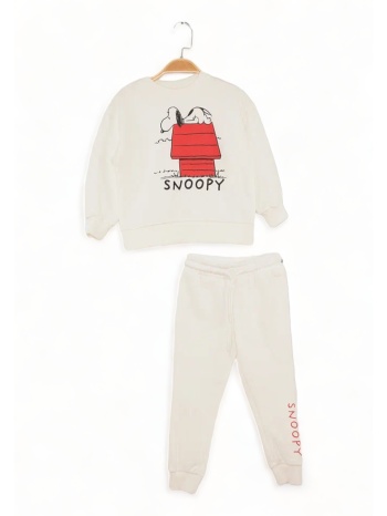 φόρμα βαμβακερή για αγόρι cimpa λευκή snoopy sn21627-εκρού σε προσφορά