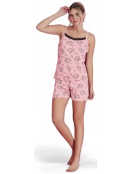 πιτζάμα γυναικεία με σορτσάκι pijamood pink elegance pjmd200105-ροζ