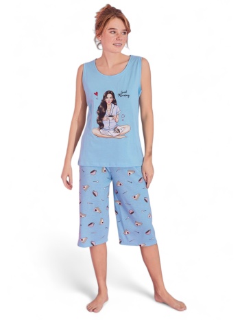 πιτζάμα γυναικεία με κάπρι pijamood good morning σε προσφορά
