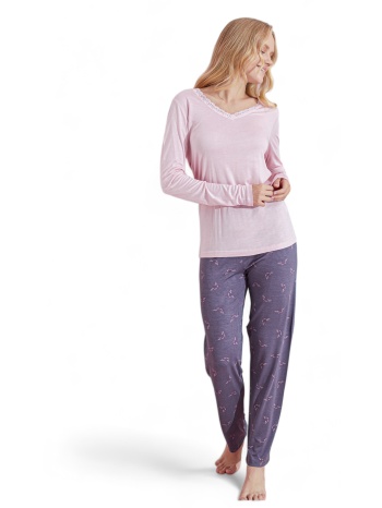 πιτζάμα γυναικεία modal pijamood pink lace pjmd5016-ροζ σε προσφορά