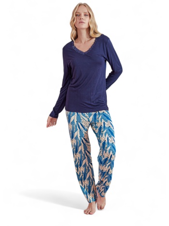 πιτζάμα γυναικεία modal pijamood blue pjmd5019-μπλε σε προσφορά