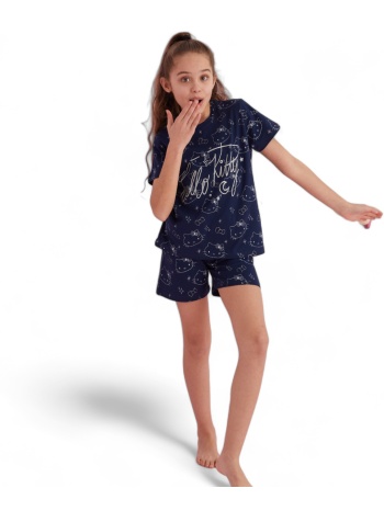 πιτζάμα παιδική με σορτσάκι hello kitty good night blue σε προσφορά