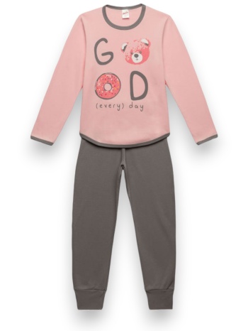 πιτζάμα παιδική little gang donut minerva 90-62181b-ροζ σε προσφορά