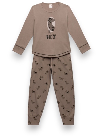 πιτζάμα παιδική woof minerva brown mnrv90-62177a-καφέ σε προσφορά