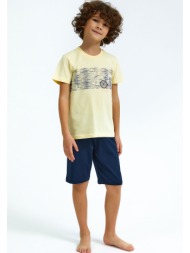 πιτζάμα rolypoly παιδική με σορτσάκι bike rp2715b-κίτρινο