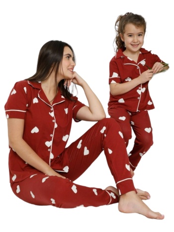 πιτζάμα παιδική με μακρύ παντελόνι sexen cute hearts 55611k σε προσφορά